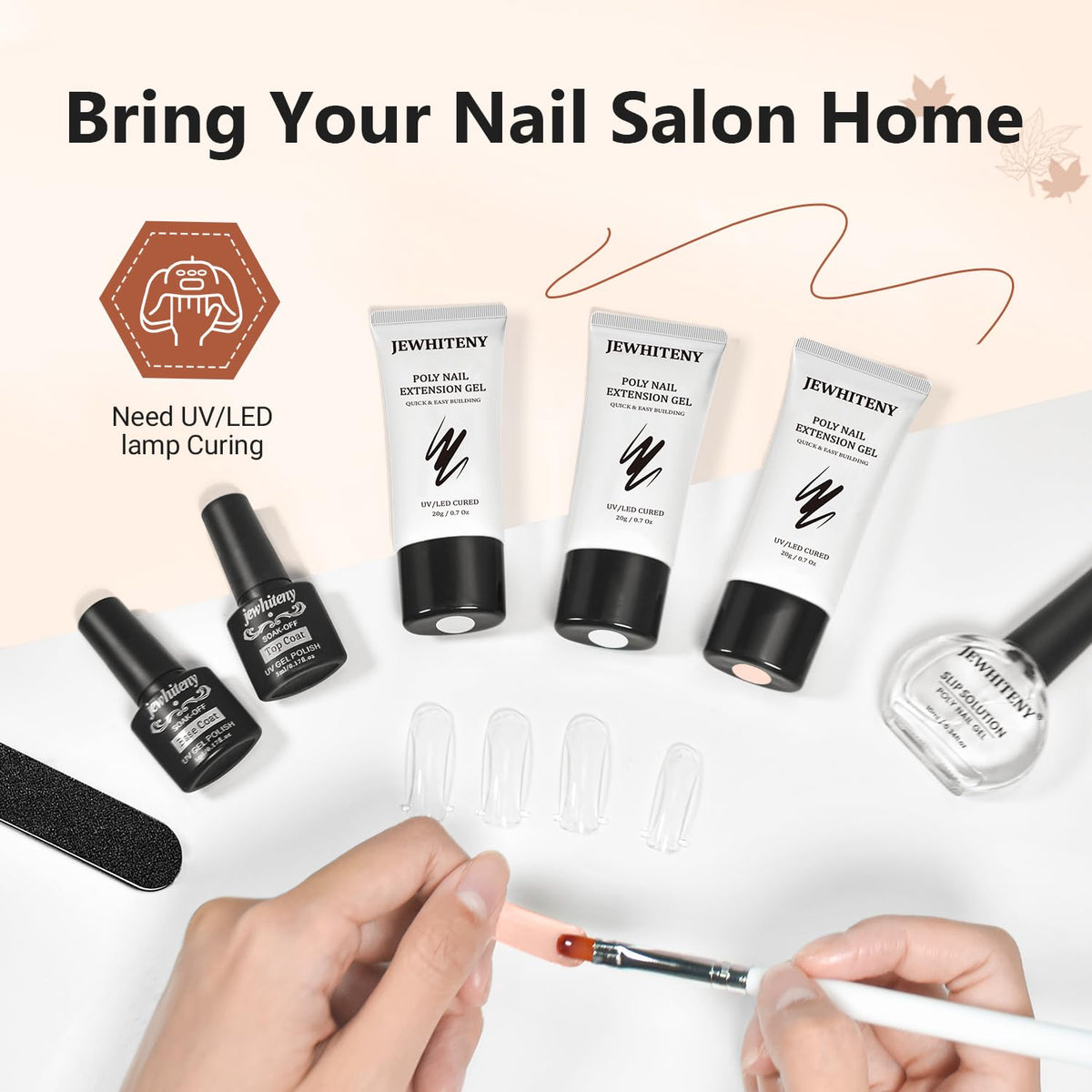 Nail extension tools included in Jodsone builder gel kit