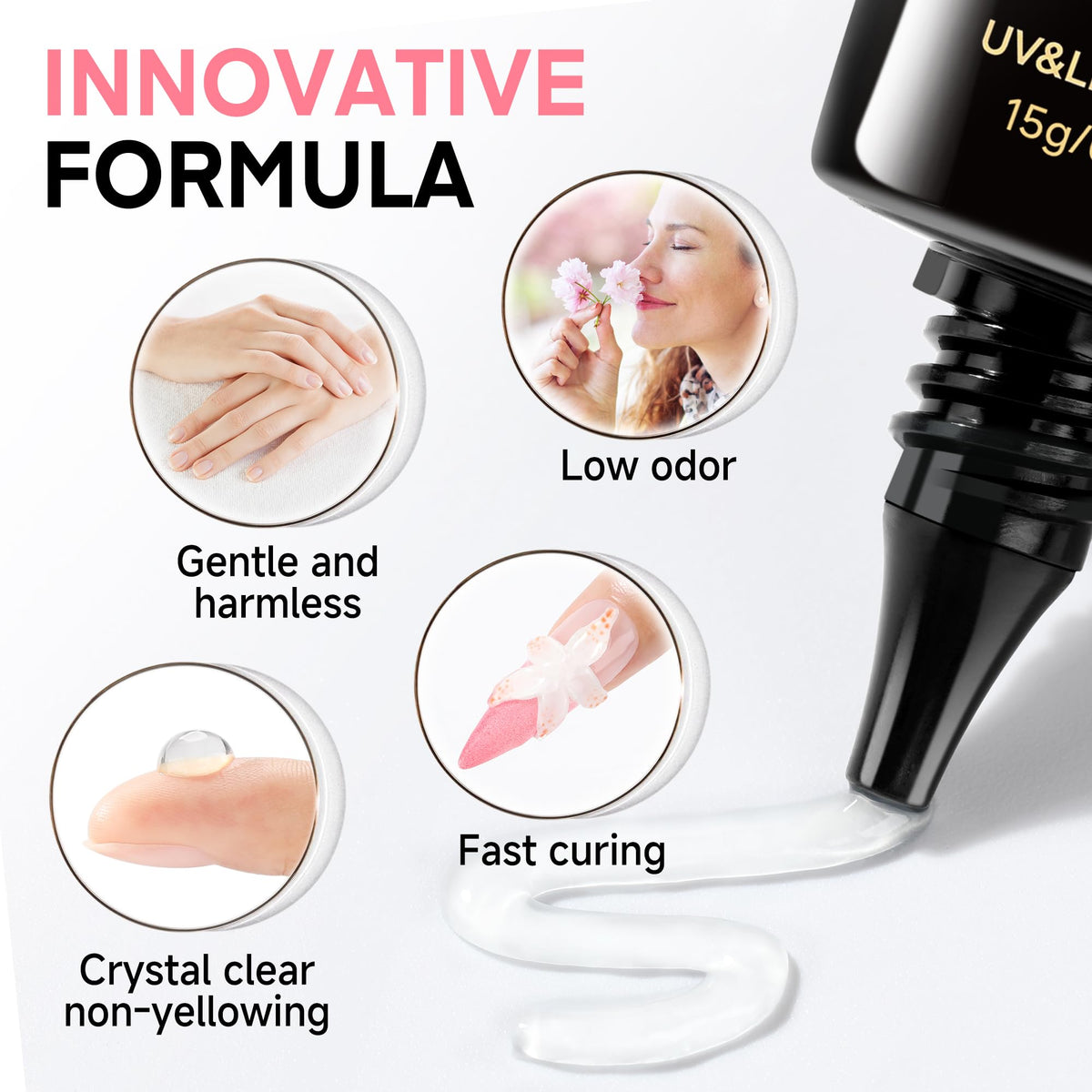 Professional nail art created with Una Gella gel
