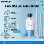 Close up of Morovan dual-ended brush and pusher for poly gel
