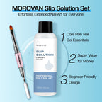 Professional grade Morovan slip solution for poly gel nails