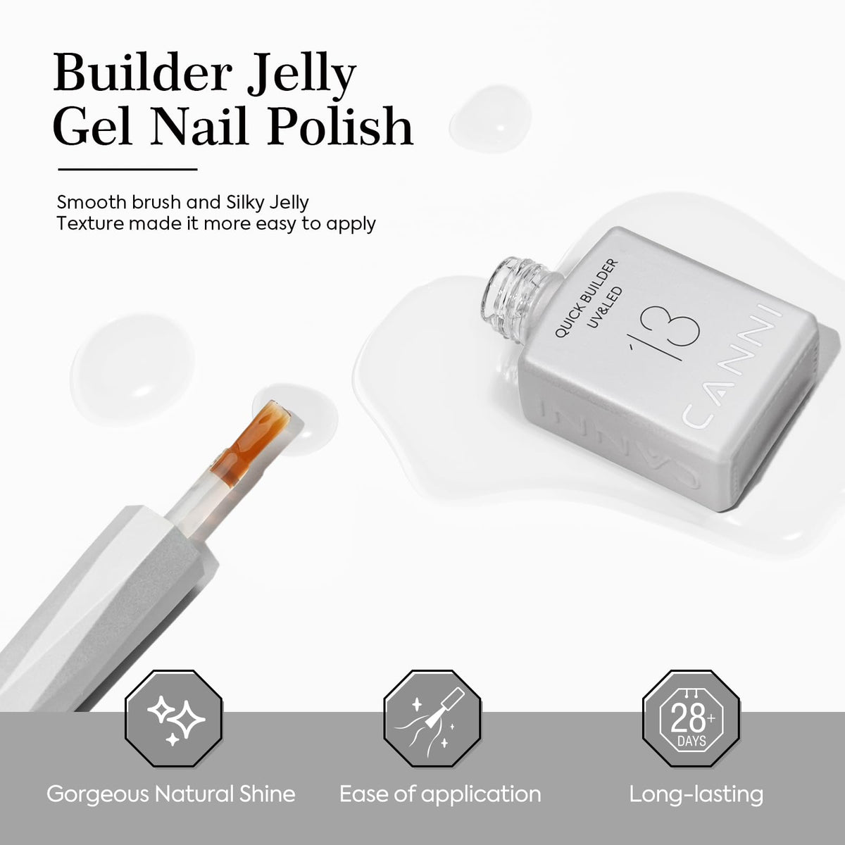 Professional manicurist using Canni clear builder gel