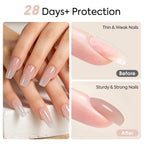 Canni builder gel applied on natural nails for strength