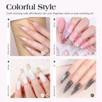 Collection of nail art glitter and decorations in the Coscelia kit