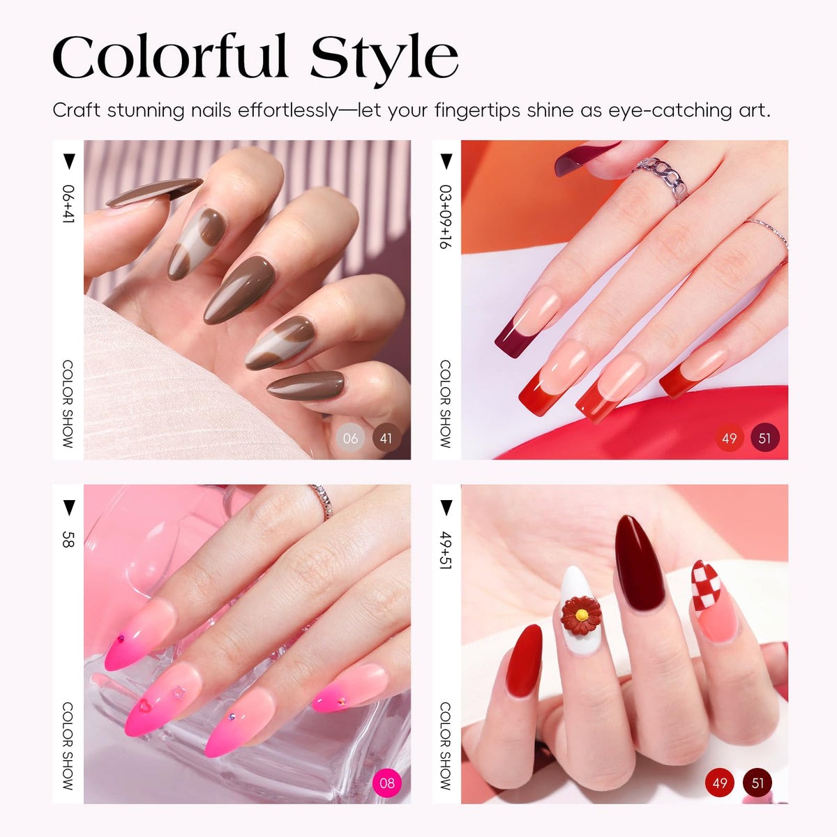 Full contents layout of the 67 piece Coscelia gel nail starter kit