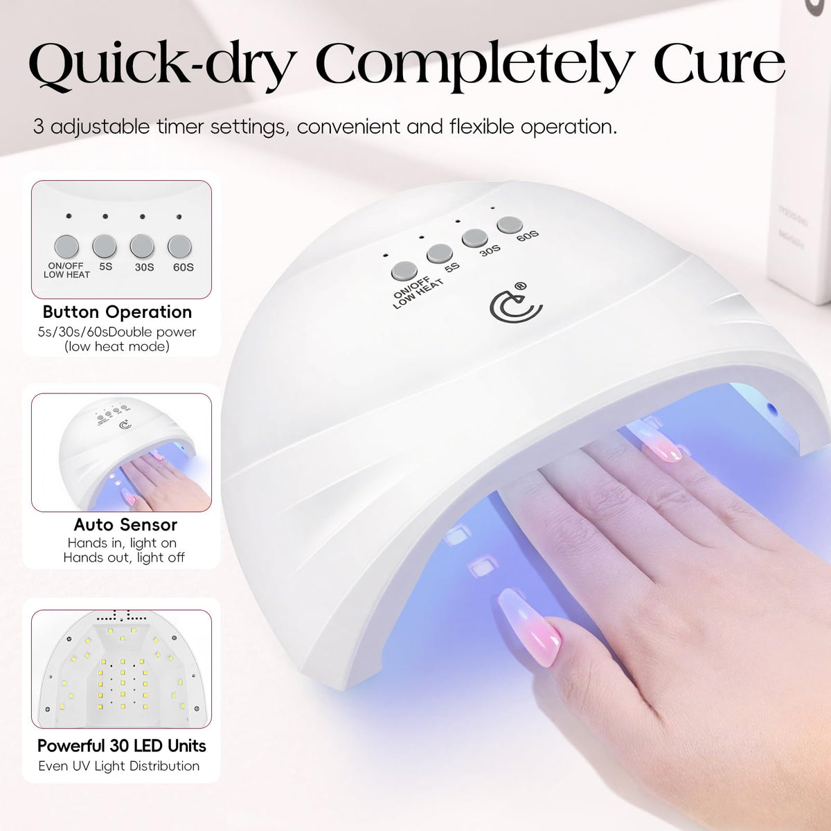 Tools and accessories included in the professional nail extension kit