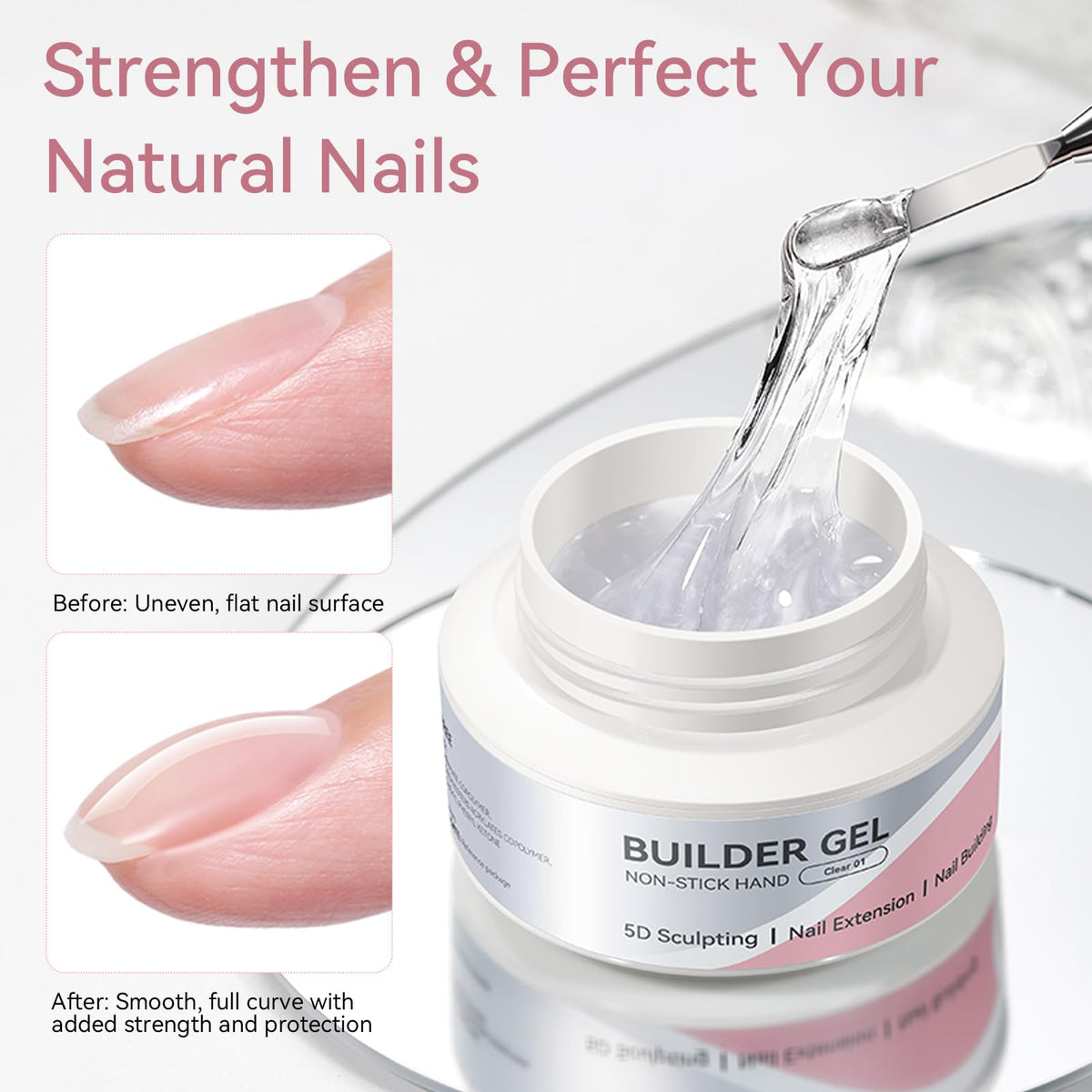 Application of sequins inside Born Pretty extension gel