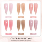 Close up of poly nail gel kit tubes for manicure
