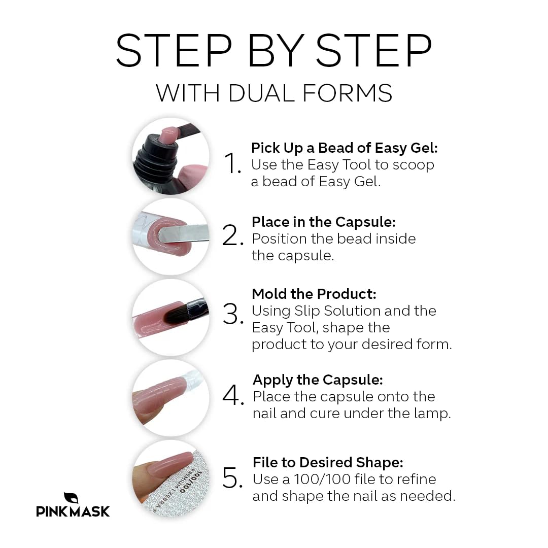 DIY nail extension using Pink Mask builder gel