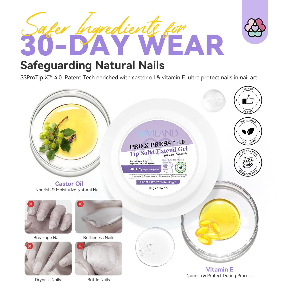 Saviland solid nail glue gel packaging details