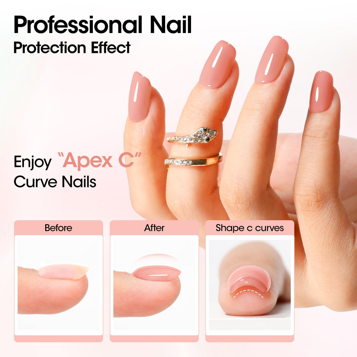 Application of Gellen hard gel on fingernails