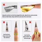 Detail of printed length and number markings on nail form sticker