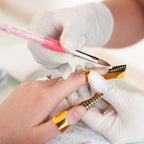 Side view showing flexibility of horseshoe shaped nail forms