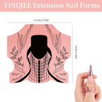 Close up of Yingjee nail extension guide stickers