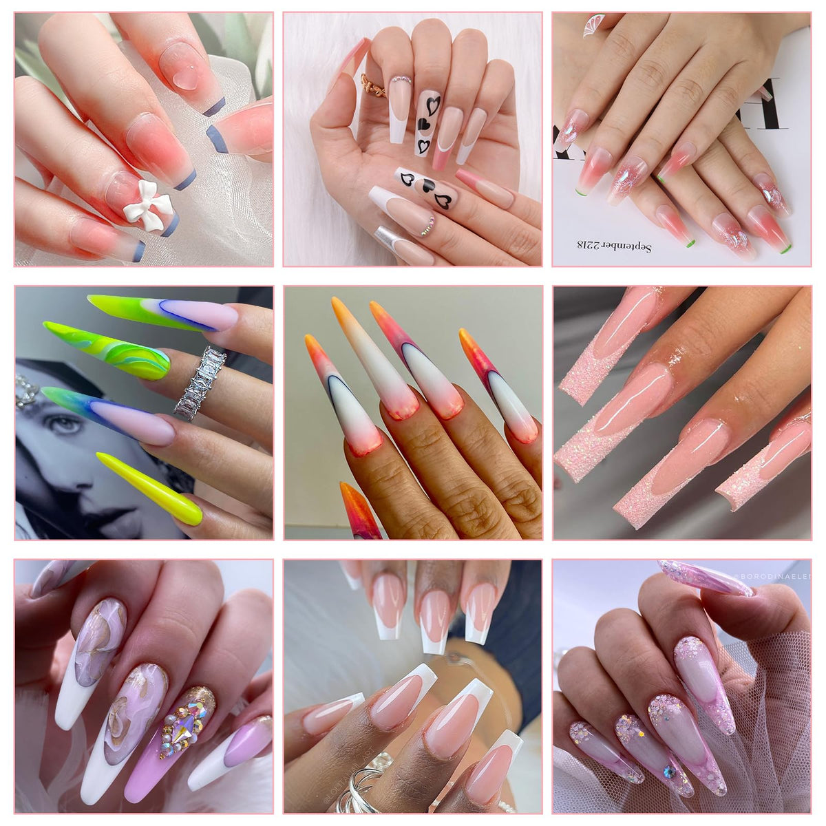 Bulk pack of 100 pieces nail extension sticker guides