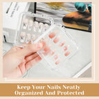 Top view of Conbola nail organizer with double sided adhesive strips