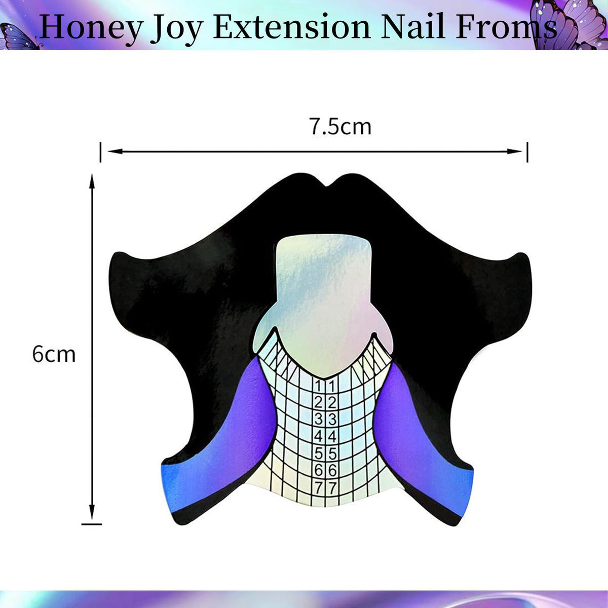 Back side view of Honey Joy nail sculpting sticker set