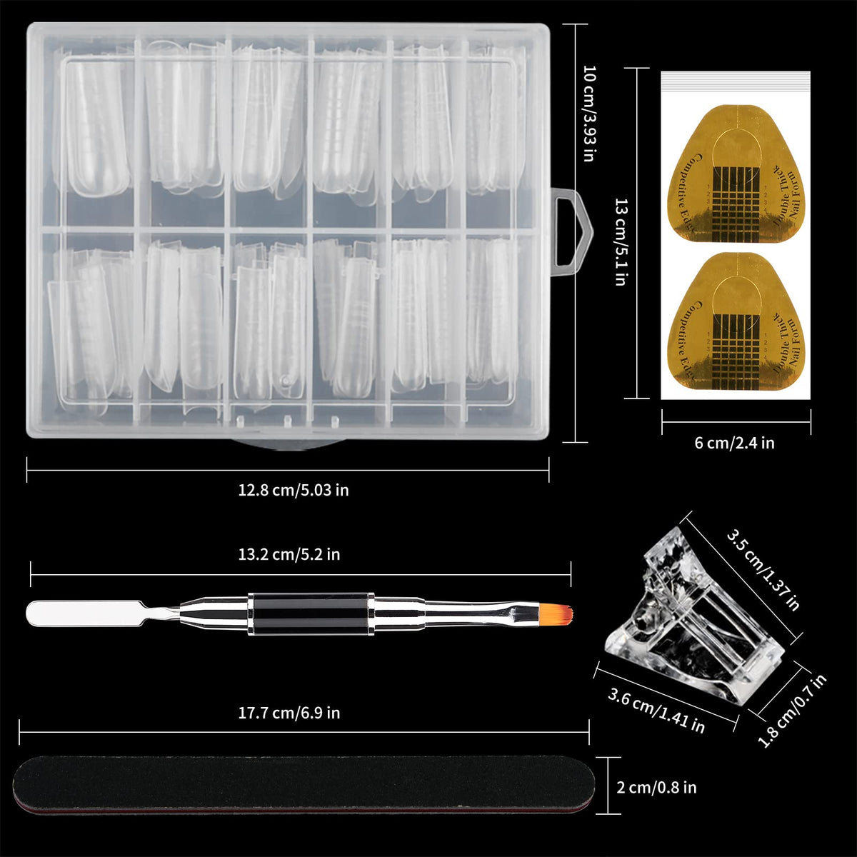 Clear plastic nail forms for poly gel application