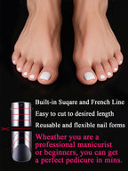 Close up of Gorvalin reusable dual toe nail molds in multiple sizes.