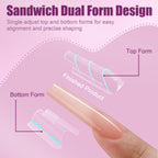 Close up of Sandwich Nails Dual Form showing guide lines