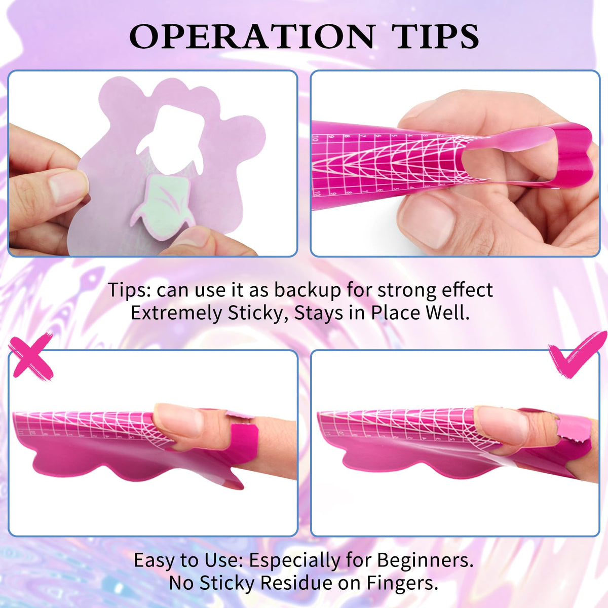 Assorted nail shapes created using Honey Joy extension forms