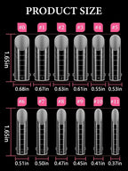 Long square nail tips for poly gel toes 12 sizes