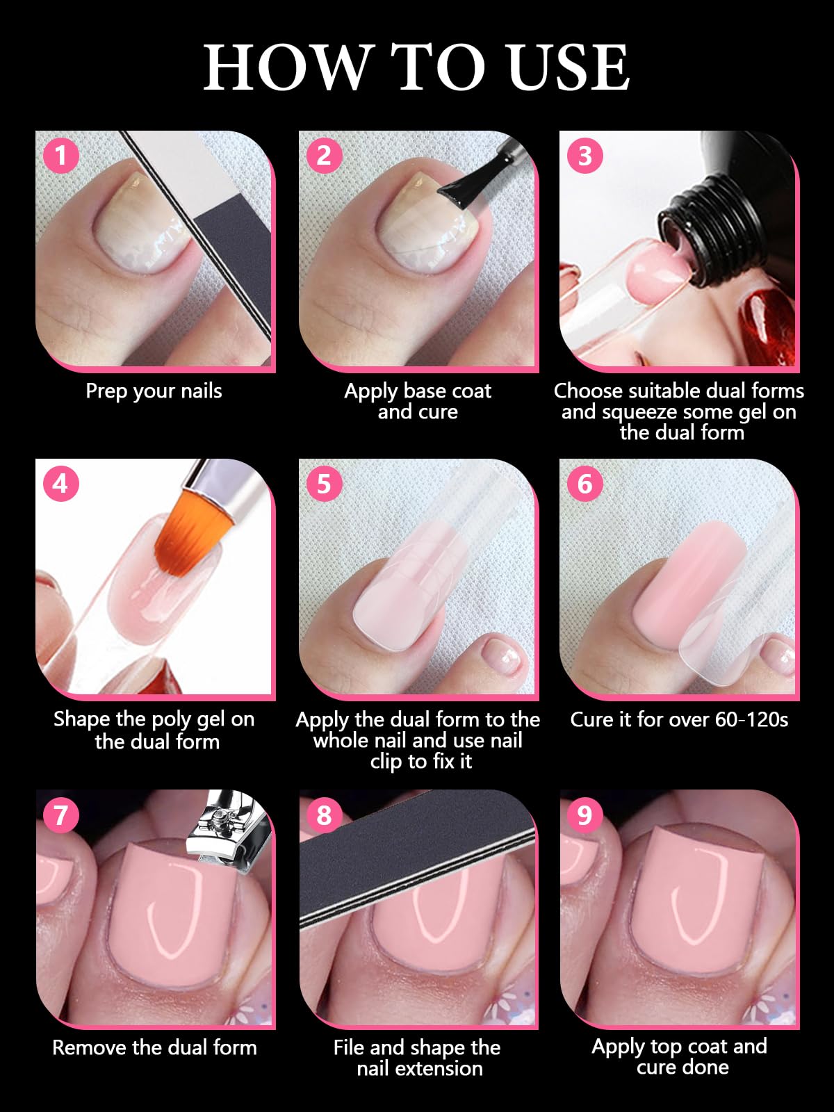 Close up of Torokom 120 count nail form packaging