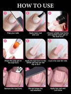 Clear dual forms for easy poly gel application on toes