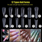 Close up of clear dual nail forms with measurement scale