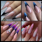Finished nail extension look using Jwogngls dual system