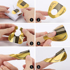 Tbestmax nail forms applied to fingers for acrylic extension