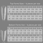 Close up of Furtherpretty nail extension mold guide lines