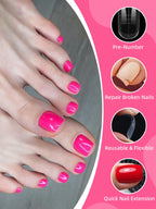 Top view of various nail mold sizes for toenail extensions