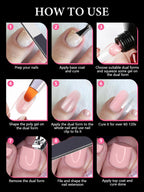 Clear view of reusable plastic dual nail molds for home DIY
