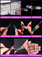 Professional nail art setup with Torokom reusable nail forms