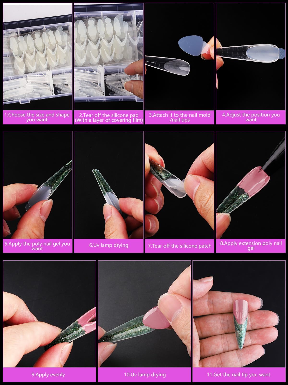 Professional nail art setup with Torokom reusable nail forms