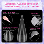 Various sizes of Outopen coffin shape nail extension molds