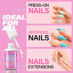 Professional manicure using Gel Party super strong nail glue