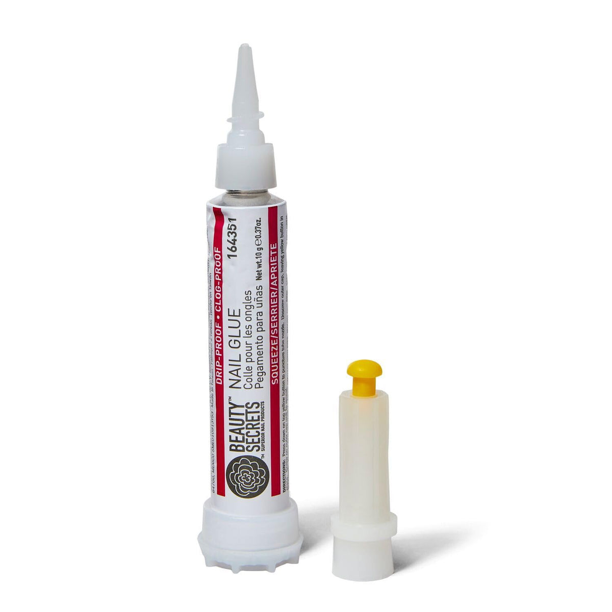Close up of Beauty Secrets nail glue nozzle applicator