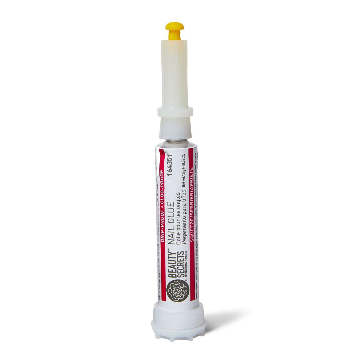 Side profile of Beauty Secrets drip proof nail glue tubes