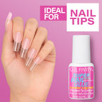 Application demo of Gel Party nail glue on fake nails