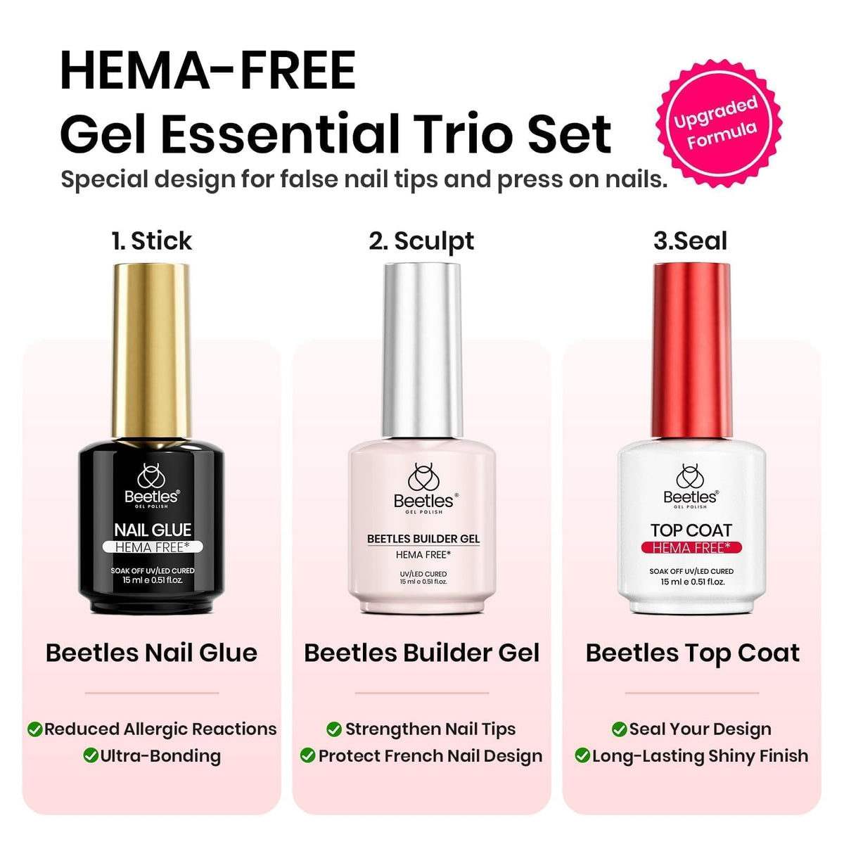 Beetles 15ml builder gel bottle with applicator brush
