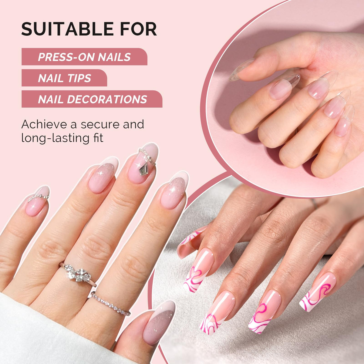MelodySusie acrylic nail glue bottles side by side