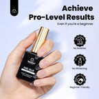 Finished manicure using Beetles HEMA-free glue gel