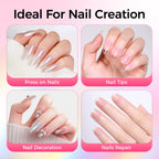 Applying Gellaktik long lasting glue on press on nail tips