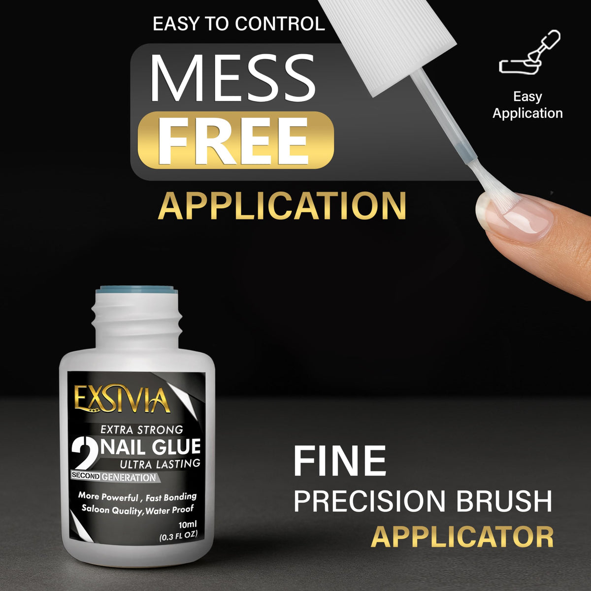 Professional press-on nail application with Exsivia glue