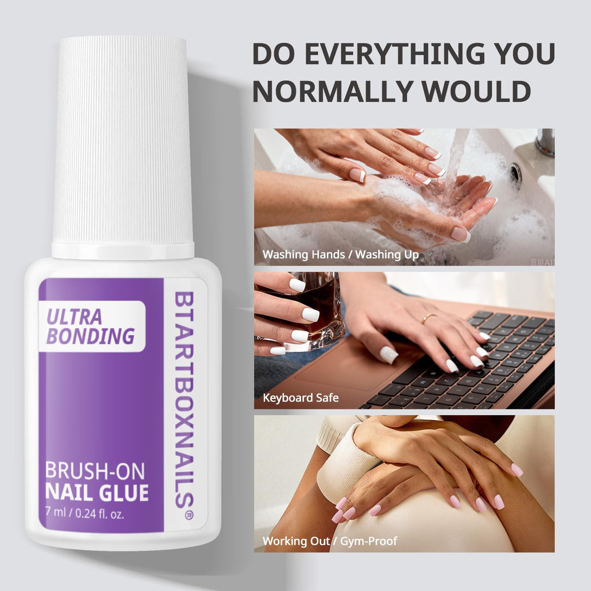 Professional salon grade nail glue for home use