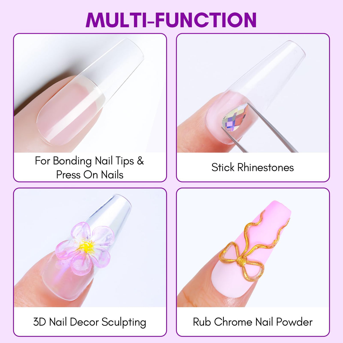 Back label of Makartt solid nail glue gel 15ML packaging
