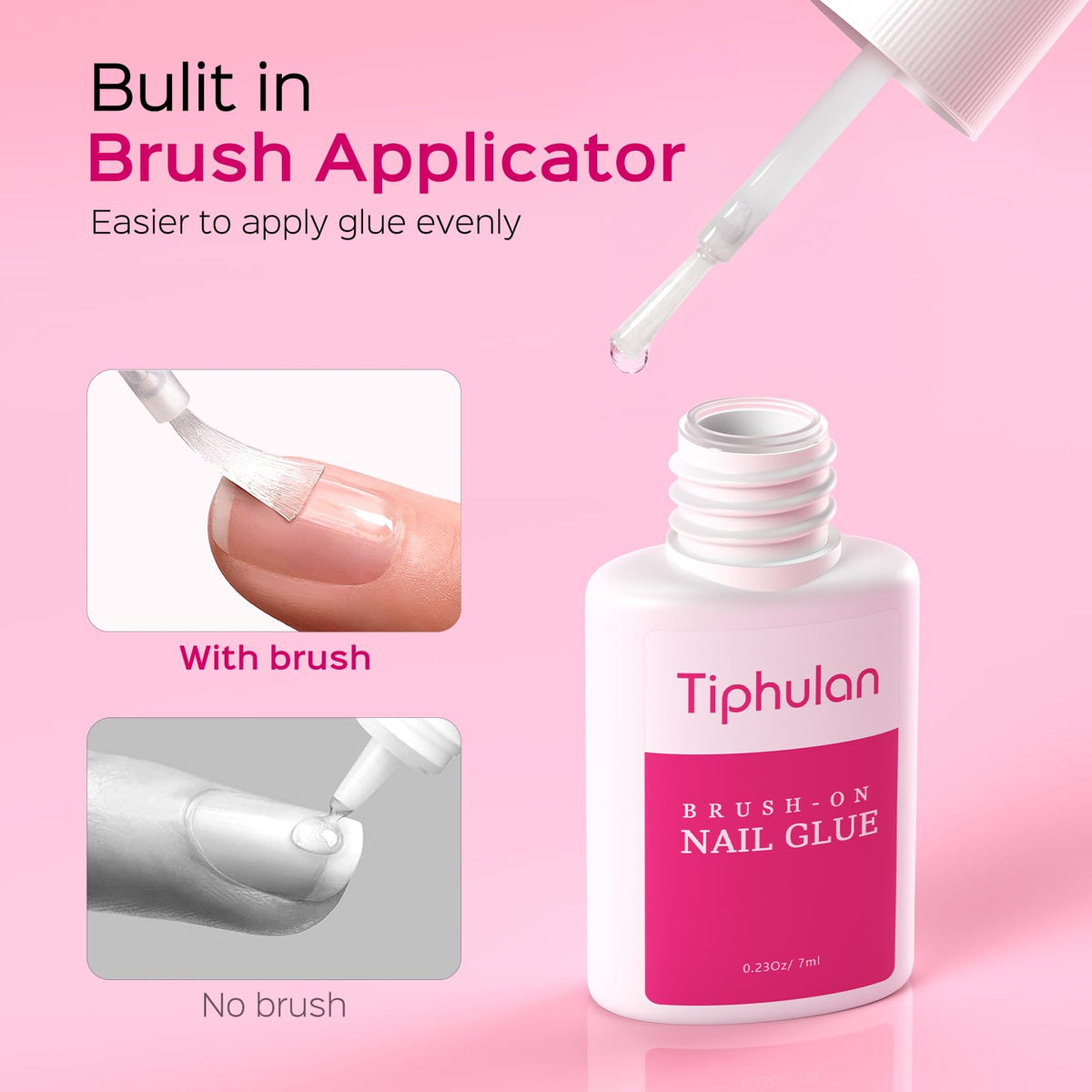 Close up of Tiphulan nail glue brush applicator