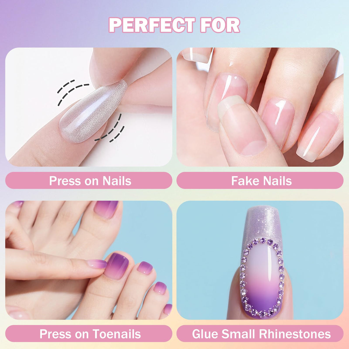 Precision application of Magic Armor nail glue on press on nails