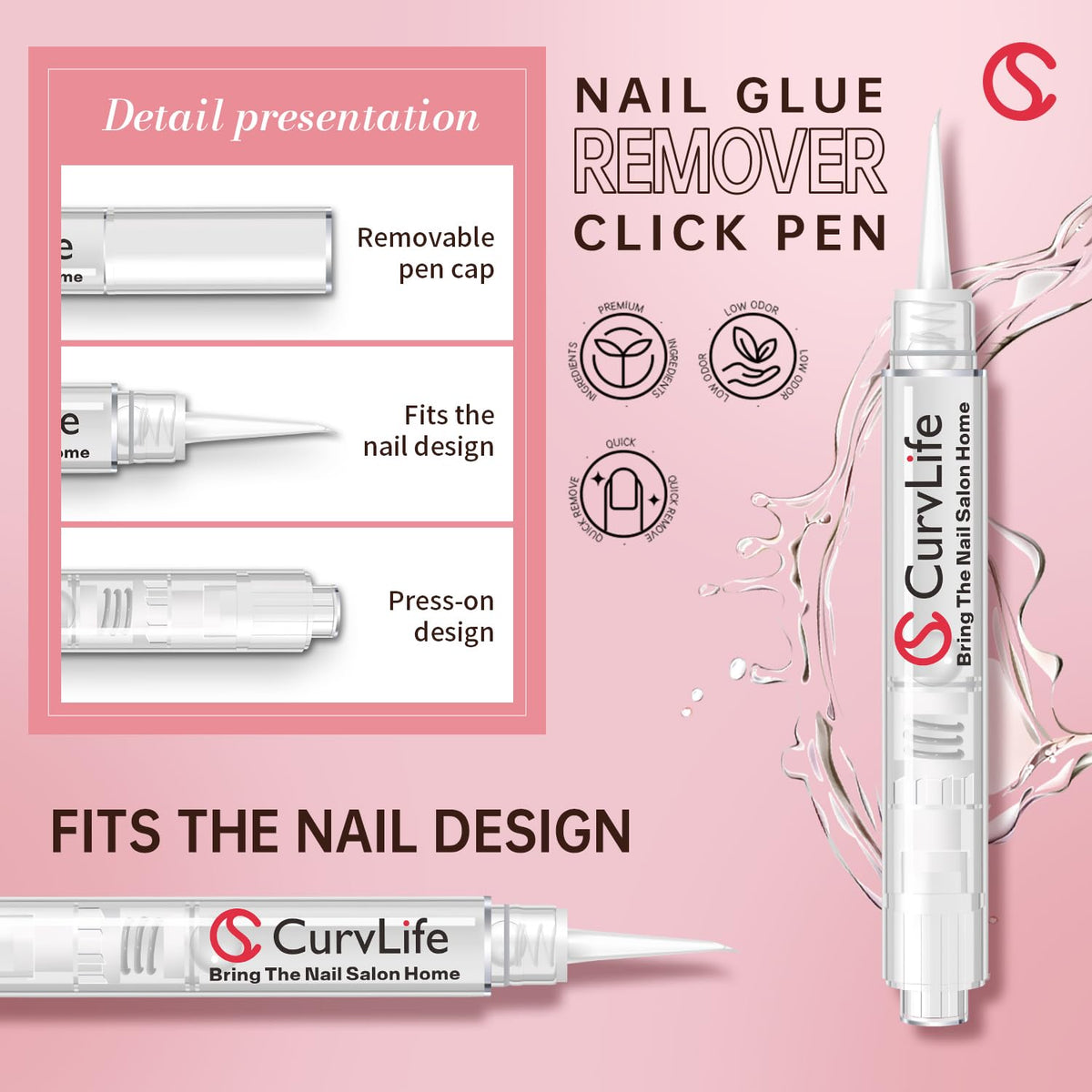 Application of Curvlife semi solid gel on artificial nail tips